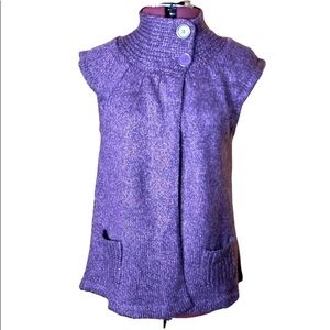 No Boundaries Soft short sleeve wrap front plum top